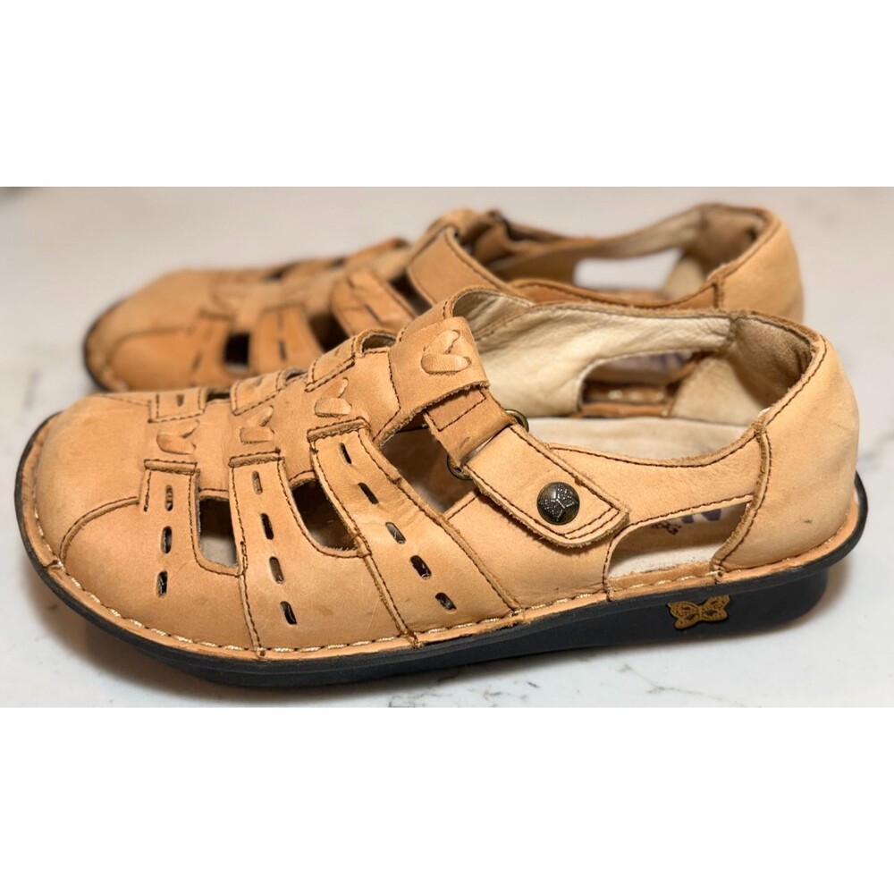 Alegria Womens Pesca Tan Leather Clogs Size 36 US 6- 6.5  Comfort Shoes